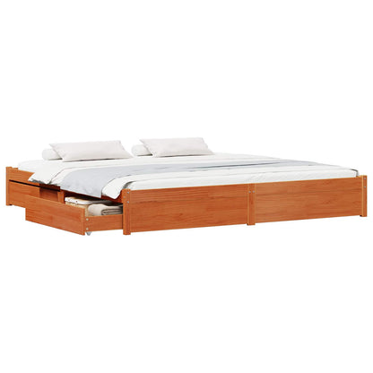 Struttura del letto con cassetto Marrone cerato 200 x 200 cm | homemem39