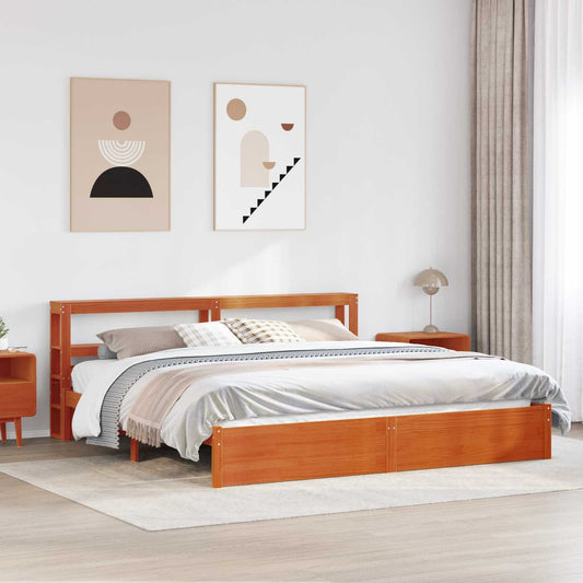 Struttura del letto con testiera Marrone cerato 200 x 200 cm | homemem39