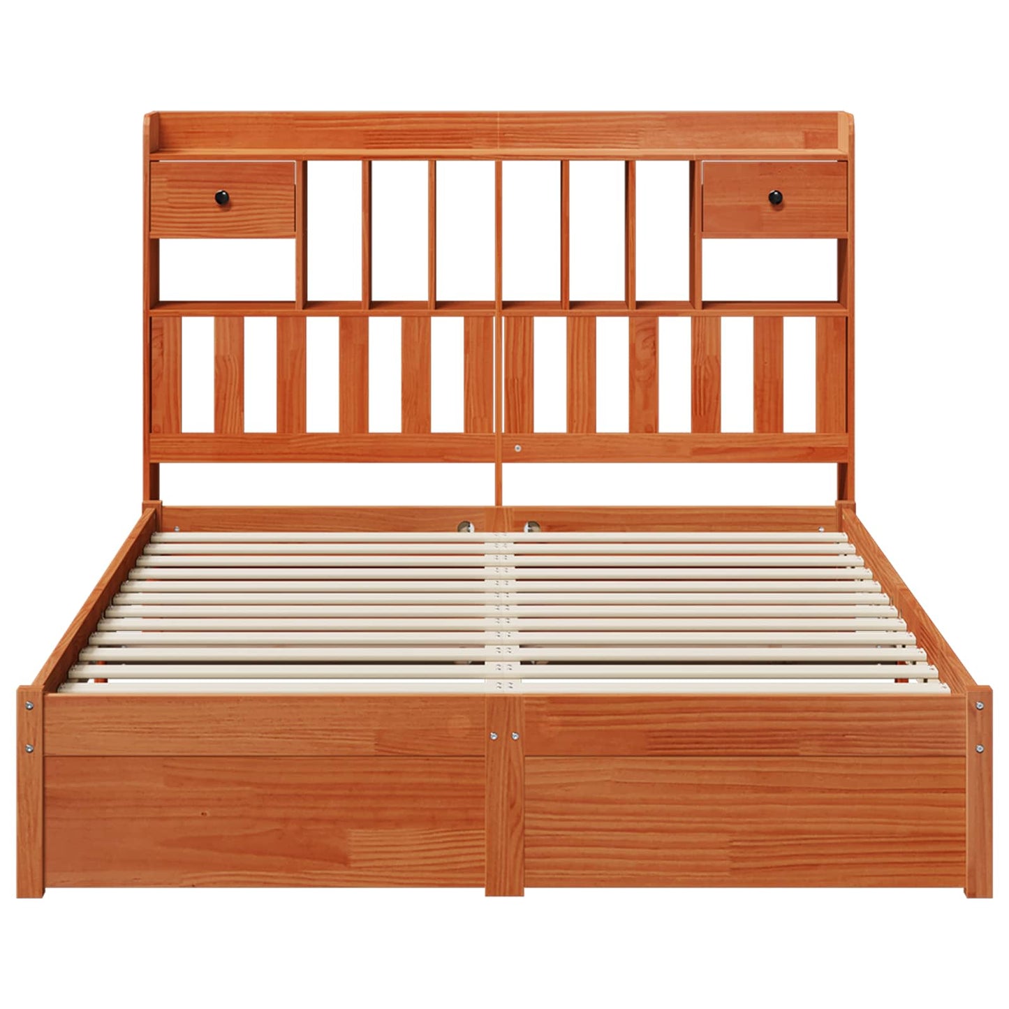 Libreria Struttura Letto con testiera Marrone Cera 200 x 150 cm | homemem39
