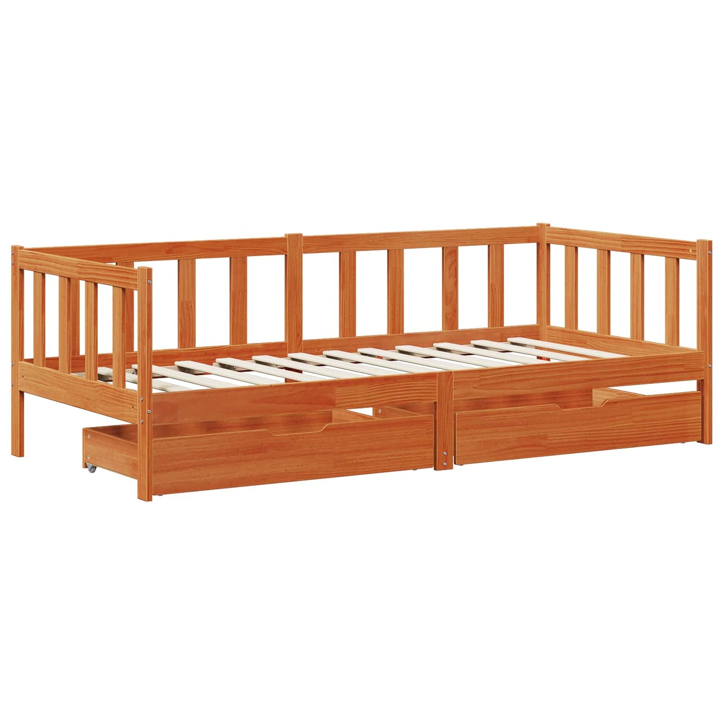Daybed con cassetto 3 pcs Marrone cerato Legno di Pino Massello | homemem39