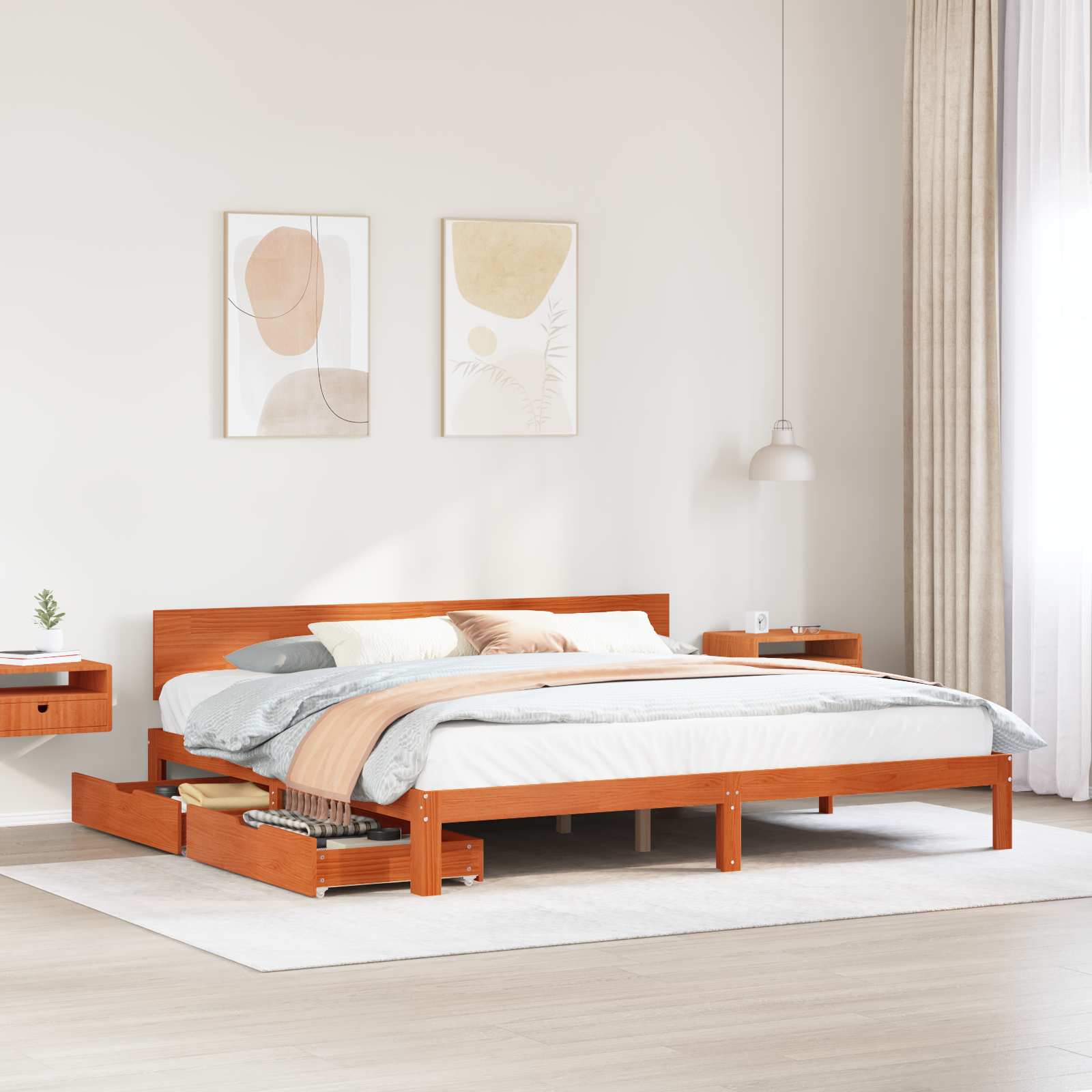 Struttura del letto con testiera Marrone cerato 180 x 200 cm | homemem39