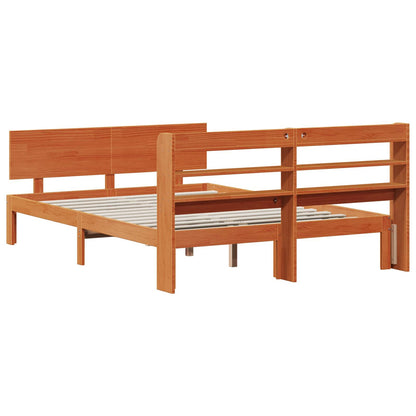 Struttura del letto 2 pcs Marrone cerato Legno di Pino Massello | homemem39