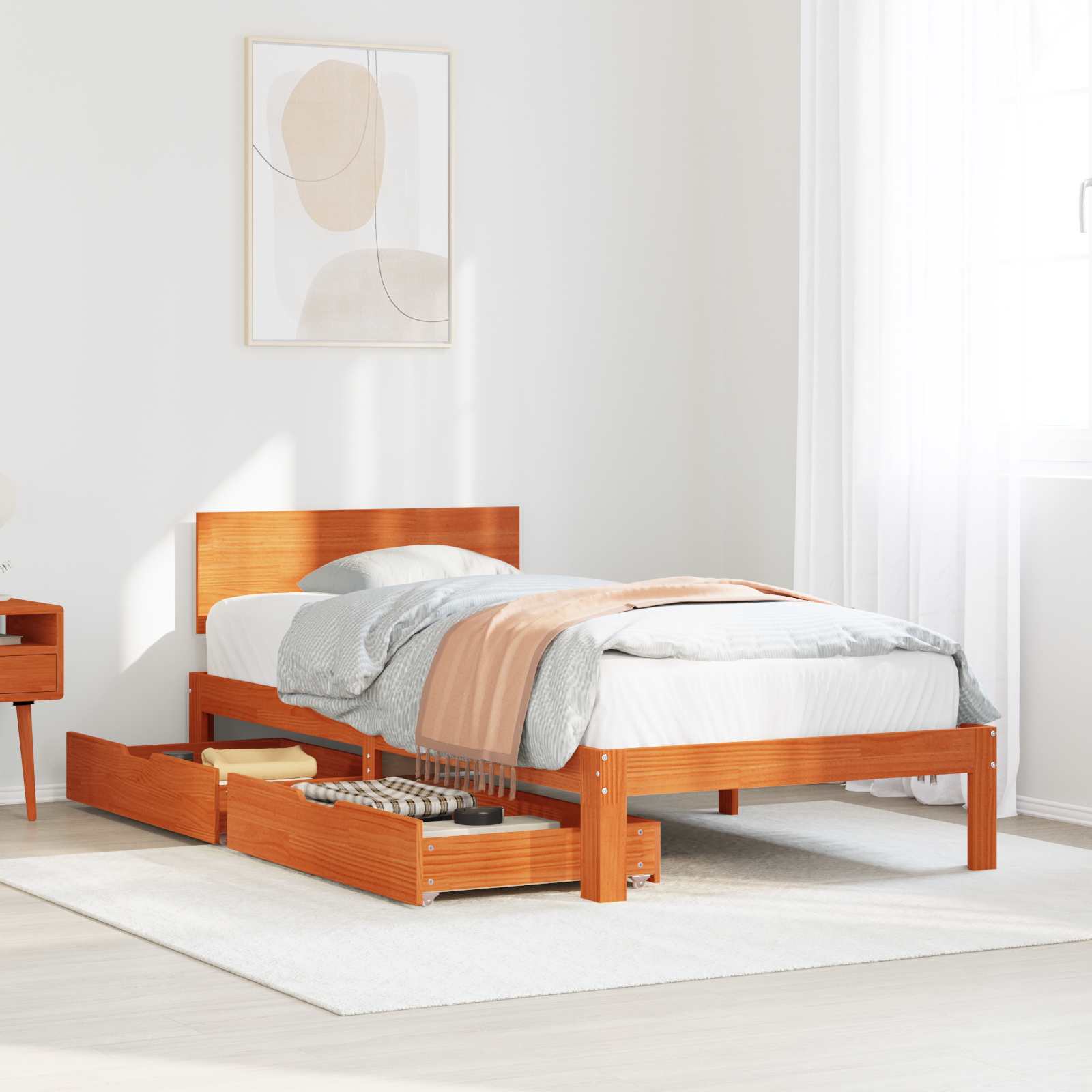 Struttura del letto con testiera Marrone cerato 70 x 190 cm | homemem39