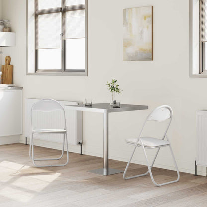 Sedia pieghevole 2 pcs Bianco e Grigio 48 x 43,5 x 81 cm