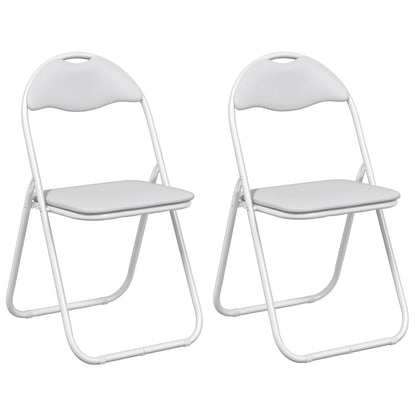 Sedia pieghevole 2 pcs Bianco e Grigio 48 x 43,5 x 81 cm