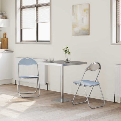 Sedia pieghevole 2 pcs Grigio 48 x 43,5 x 81 cm Pelle Sintetica