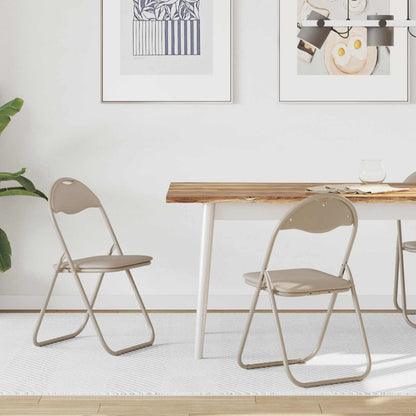 Sedia pieghevole 2 pcs Sabbia 48 x 43,5 x 81 cm Pelle Sintetica