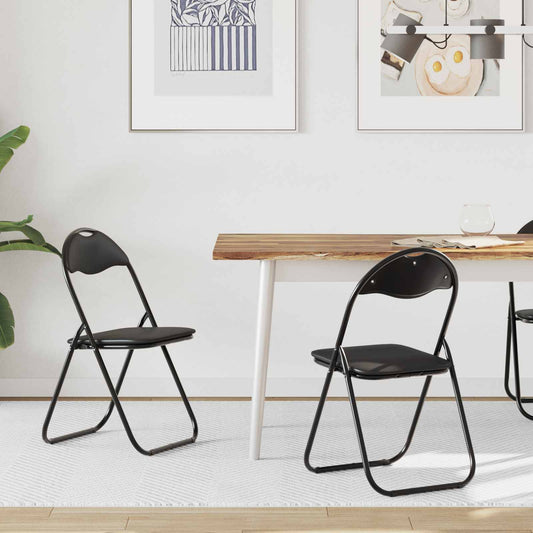 Sedia pieghevole 2 pcs Nero 48 x 43,5 x 81 cm Pelle Sintetica | homemem39
