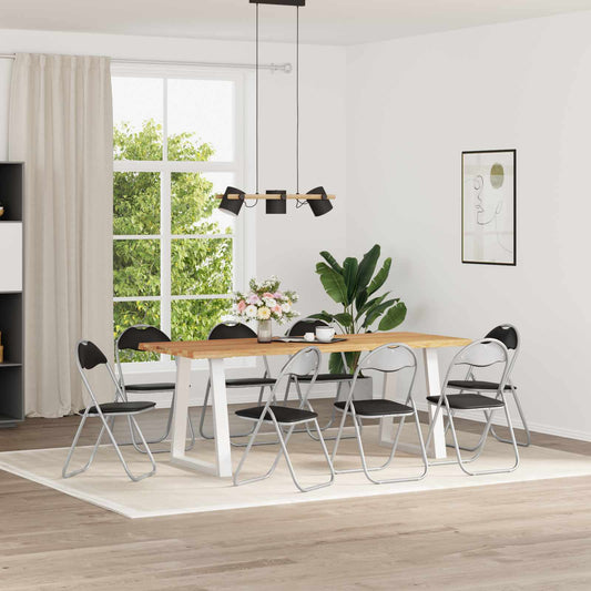 Sedia pieghevole 8 pcs Nero e Grigio 48 x 43,5 x 81 cm | homemem39