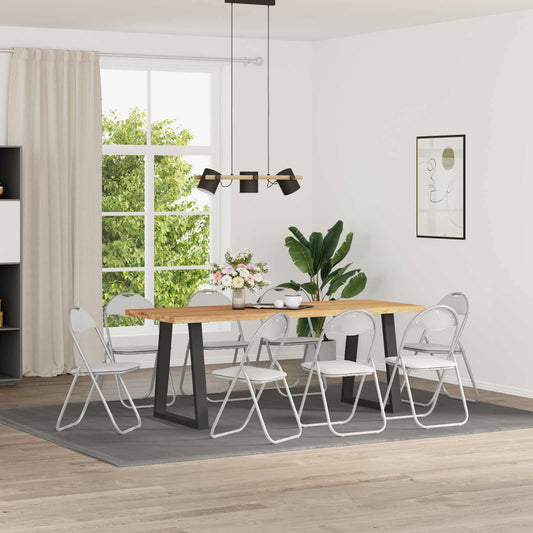 Sedia pieghevole 8 pcs Bianco e Grigio 48 x 43,5 x 81 cm | homemem39