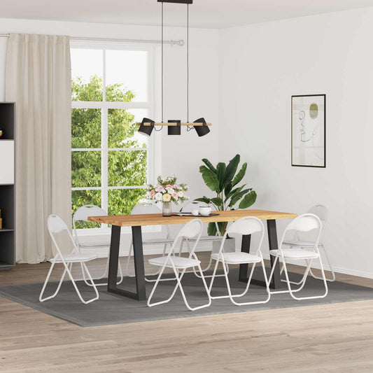 Sedia pieghevole 8 pcs Bianco 48 x 43,5 x 81 cm Pelle Sintetica | homemem39