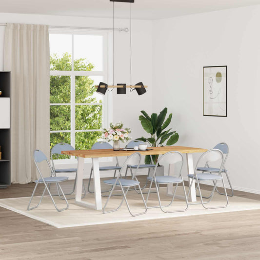 Sedia pieghevole 8 pcs Grigio 48 x 43,5 x 81 cm Pelle Sintetica | homemem39
