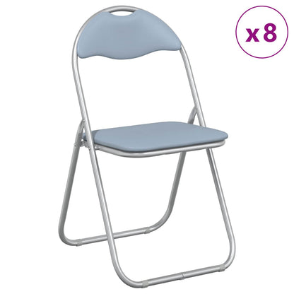 Sedia pieghevole 8 pcs Grigio 48 x 43,5 x 81 cm Pelle Sintetica
