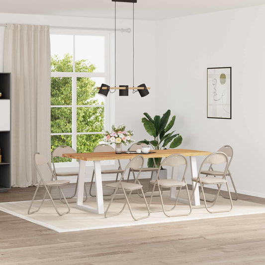 Sedia pieghevole 8 pcs Sabbia 48 x 43,5 x 81 cm Pelle Sintetica | homemem39