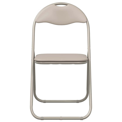 Sedia pieghevole 8 pcs Sabbia 48 x 43,5 x 81 cm Pelle Sintetica