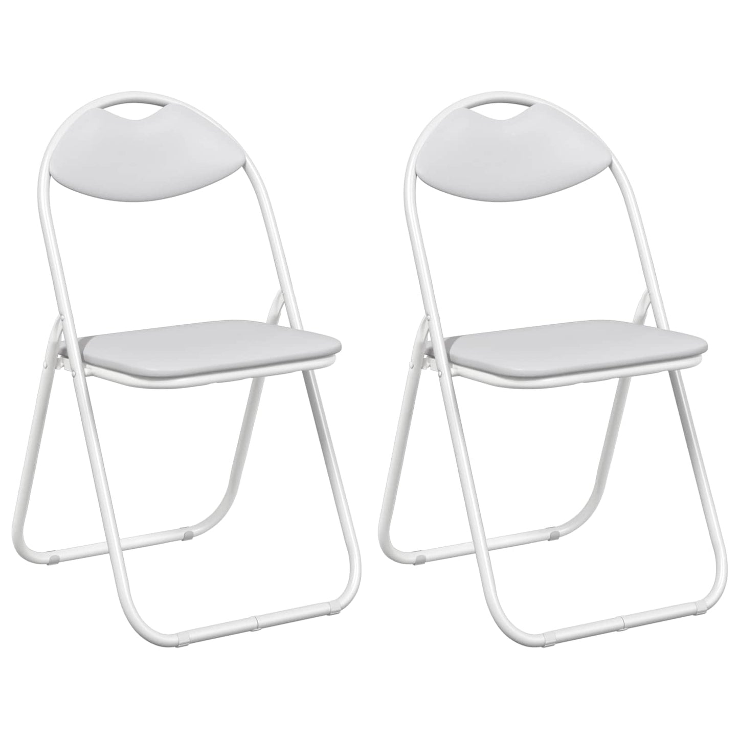 Sedia pieghevole 2 pz Pelle Sintetica Bianco 48 x 43,5 x 81 cm