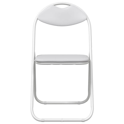 Sedia pieghevole 2 pz Pelle Sintetica Bianco 48 x 43,5 x 81 cm