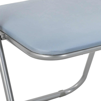 Sedia pieghevole 2 pz Pelle Sintetica Grigio 48 x 43,5 x 81 cm