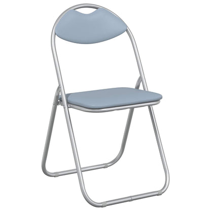 Sedia pieghevole 2 pz Pelle Sintetica Grigio 48 x 43,5 x 81 cm