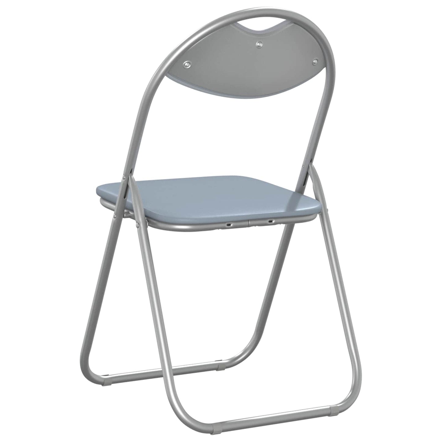 Sedia pieghevole 2 pz Pelle Sintetica Grigio 48 x 43,5 x 81 cm
