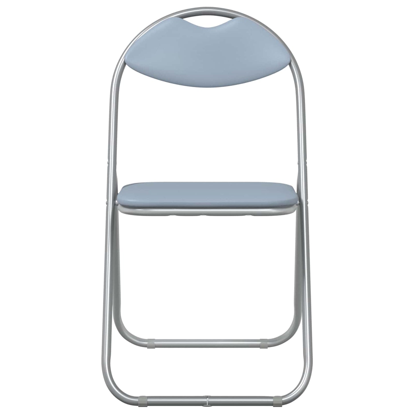 Sedia pieghevole 2 pz Pelle Sintetica Grigio 48 x 43,5 x 81 cm