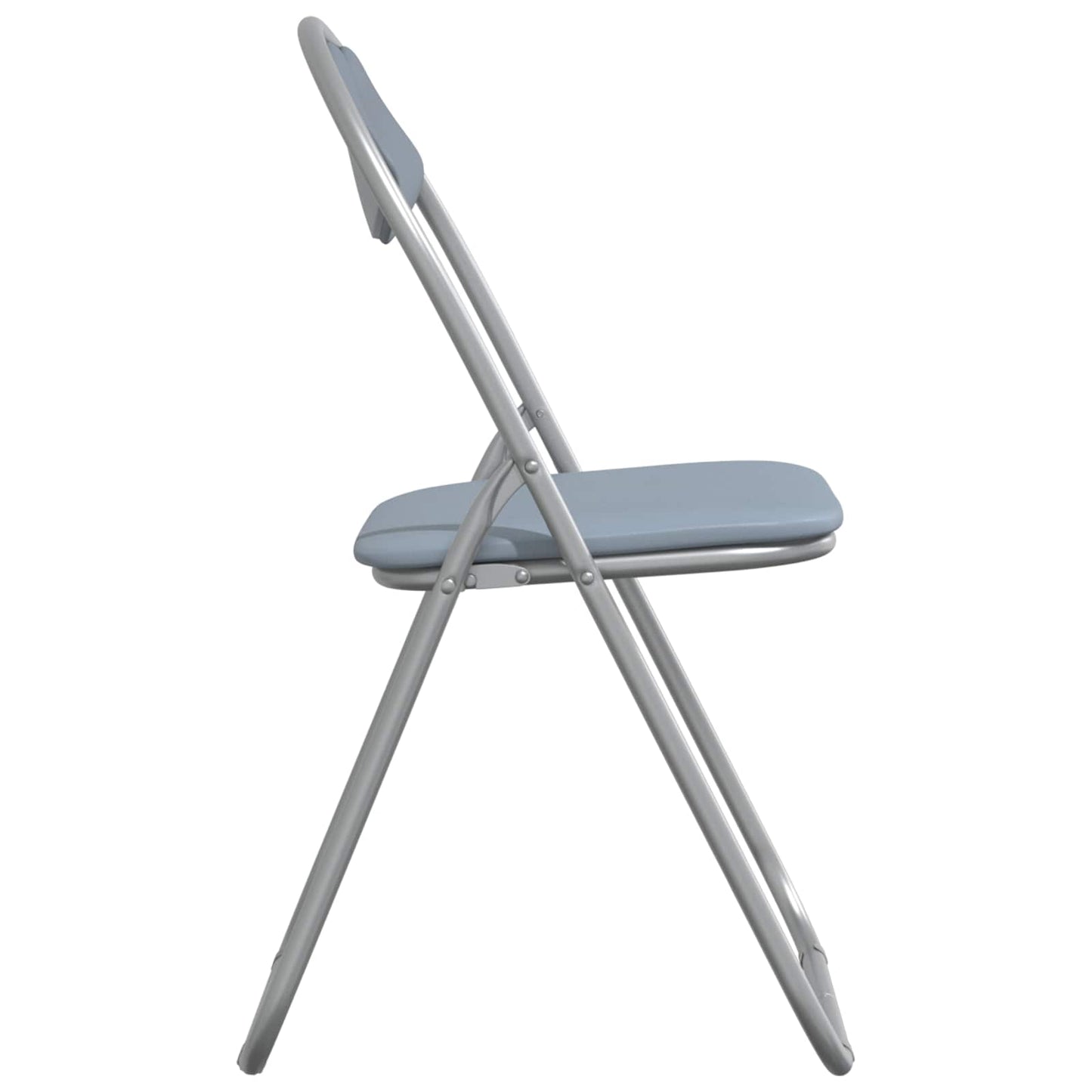 Sedia pieghevole 2 pz Pelle Sintetica Grigio 48 x 43,5 x 81 cm