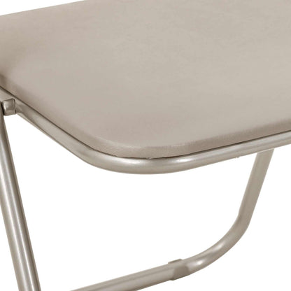 Sedia pieghevole 2 pz Pelle Sintetica Sabbia 48 x 43,5 x 81 cm