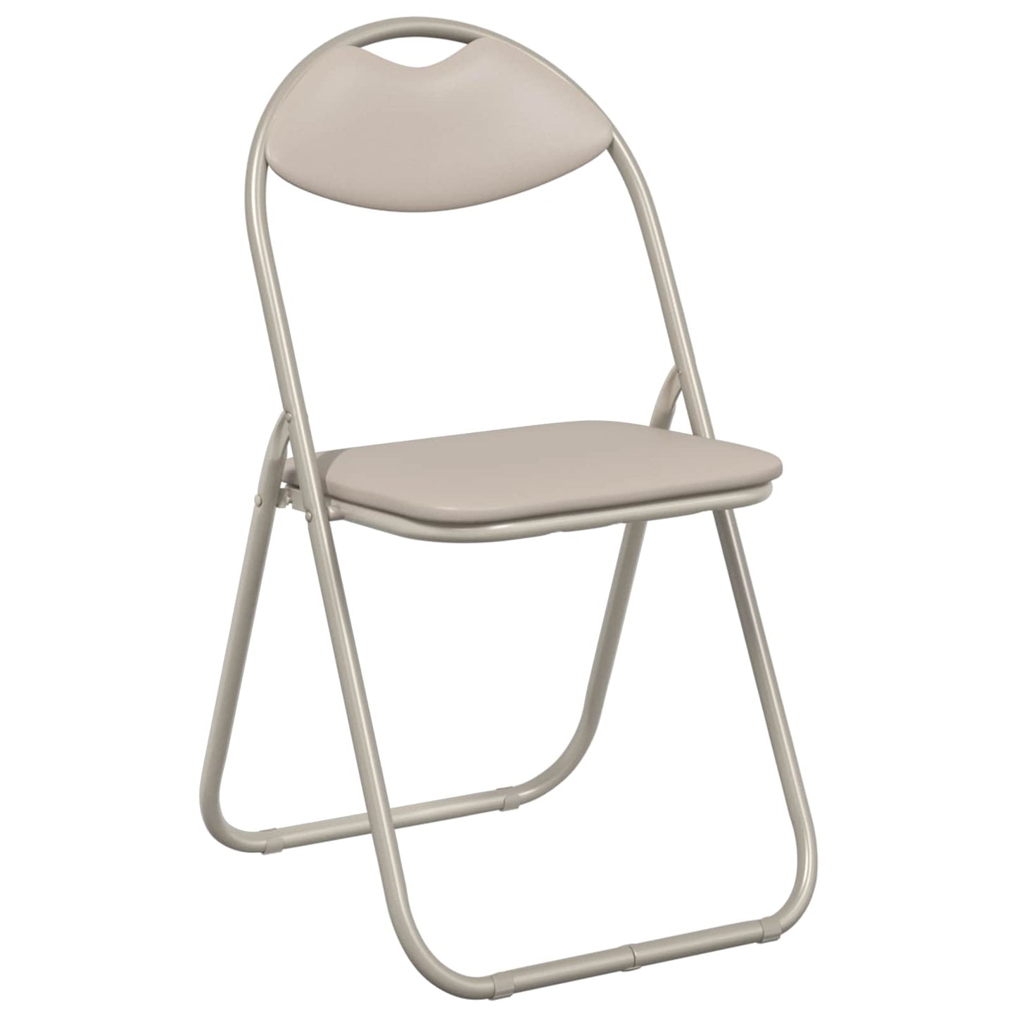 Sedia pieghevole 2 pz Pelle Sintetica Sabbia 48 x 43,5 x 81 cm