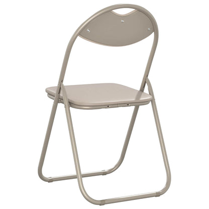 Sedia pieghevole 2 pz Pelle Sintetica Sabbia 48 x 43,5 x 81 cm