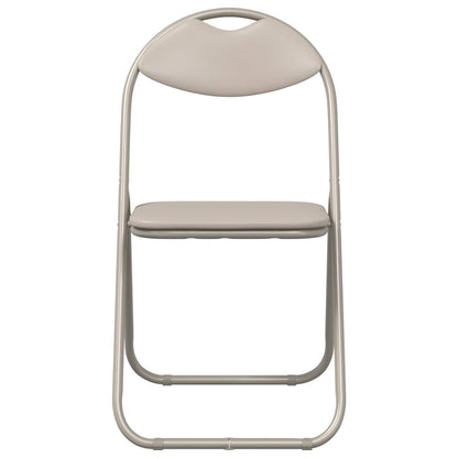 Sedia pieghevole 2 pz Pelle Sintetica Sabbia 48 x 43,5 x 81 cm