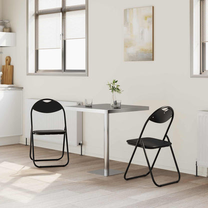 Sedia pieghevole 2 pz Pelle Sintetica Nero 48 x 43,5 x 81 cm