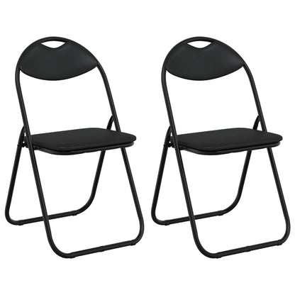Sedia pieghevole 2 pz Pelle Sintetica Nero 48 x 43,5 x 81 cm