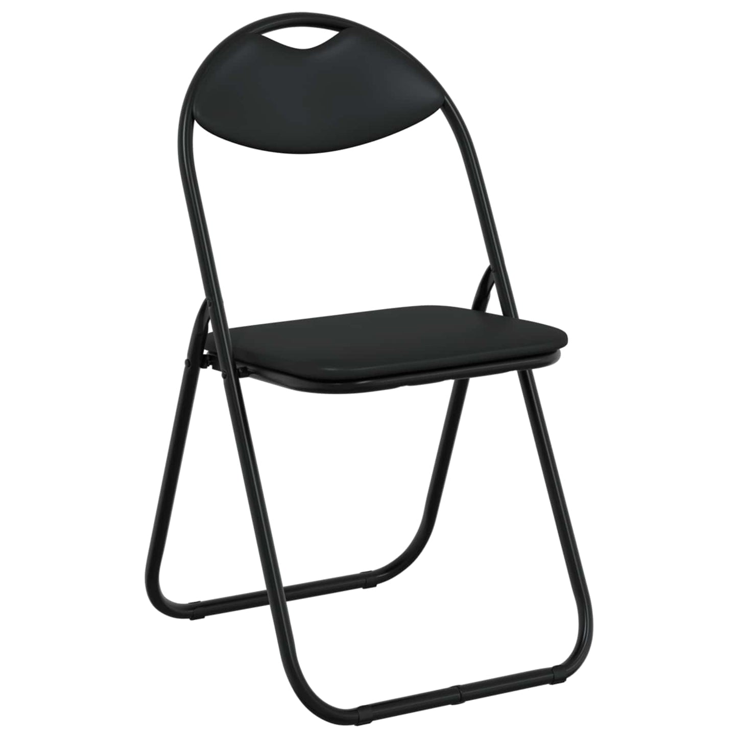 Sedia pieghevole 2 pz Pelle Sintetica Nero 48 x 43,5 x 81 cm