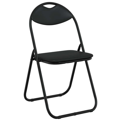 Sedia pieghevole 2 pz Pelle Sintetica Nero 48 x 43,5 x 81 cm