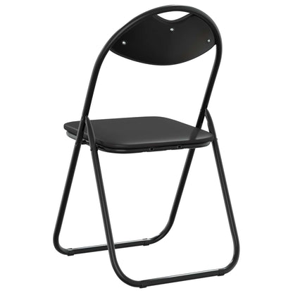 Sedia pieghevole 2 pz Pelle Sintetica Nero 48 x 43,5 x 81 cm