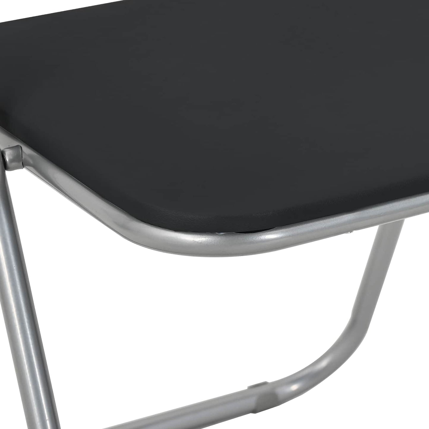 Sedia pieghevole 8 pz Pelle Sintetica Nero e Grigio