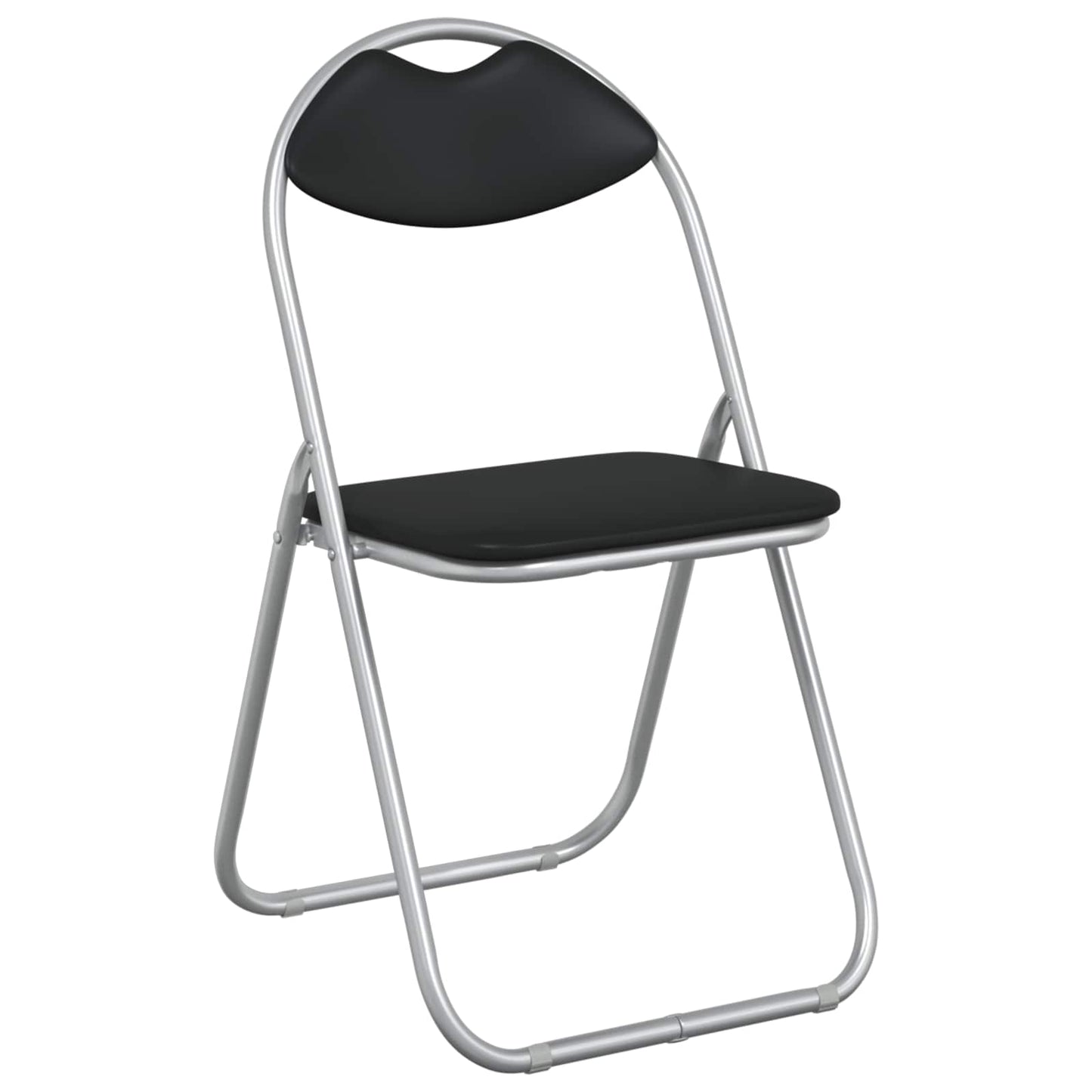 Sedia pieghevole 8 pz Pelle Sintetica Nero e Grigio