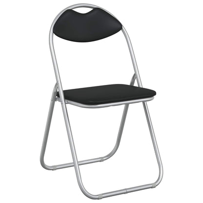 Sedia pieghevole 8 pz Pelle Sintetica Nero e Grigio
