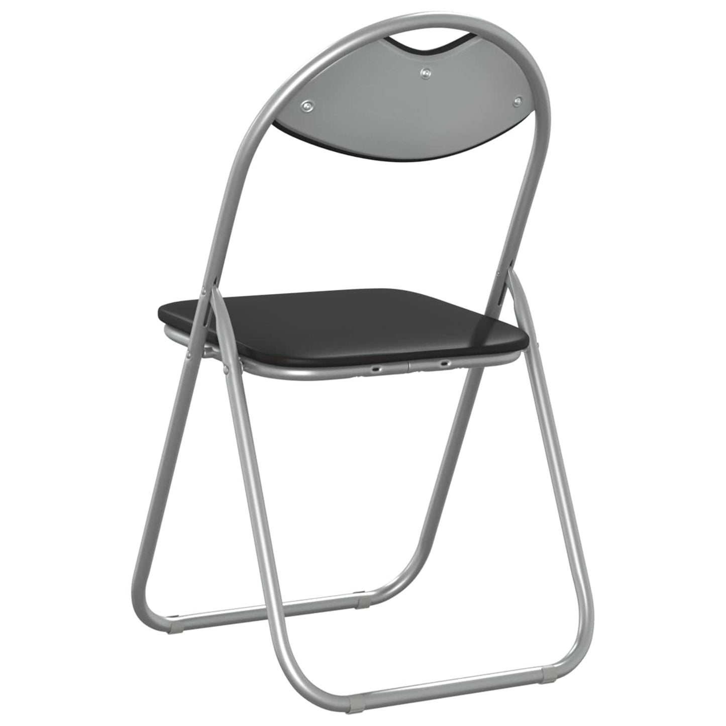 Sedia pieghevole 8 pz Pelle Sintetica Nero e Grigio
