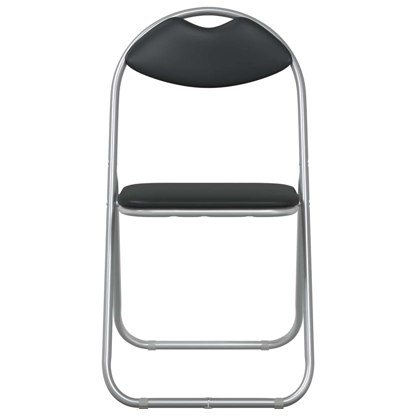 Sedia pieghevole 8 pz Pelle Sintetica Nero e Grigio