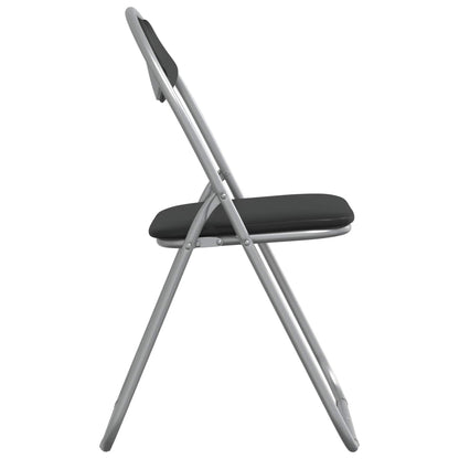 Sedia pieghevole 8 pz Pelle Sintetica Nero e Grigio