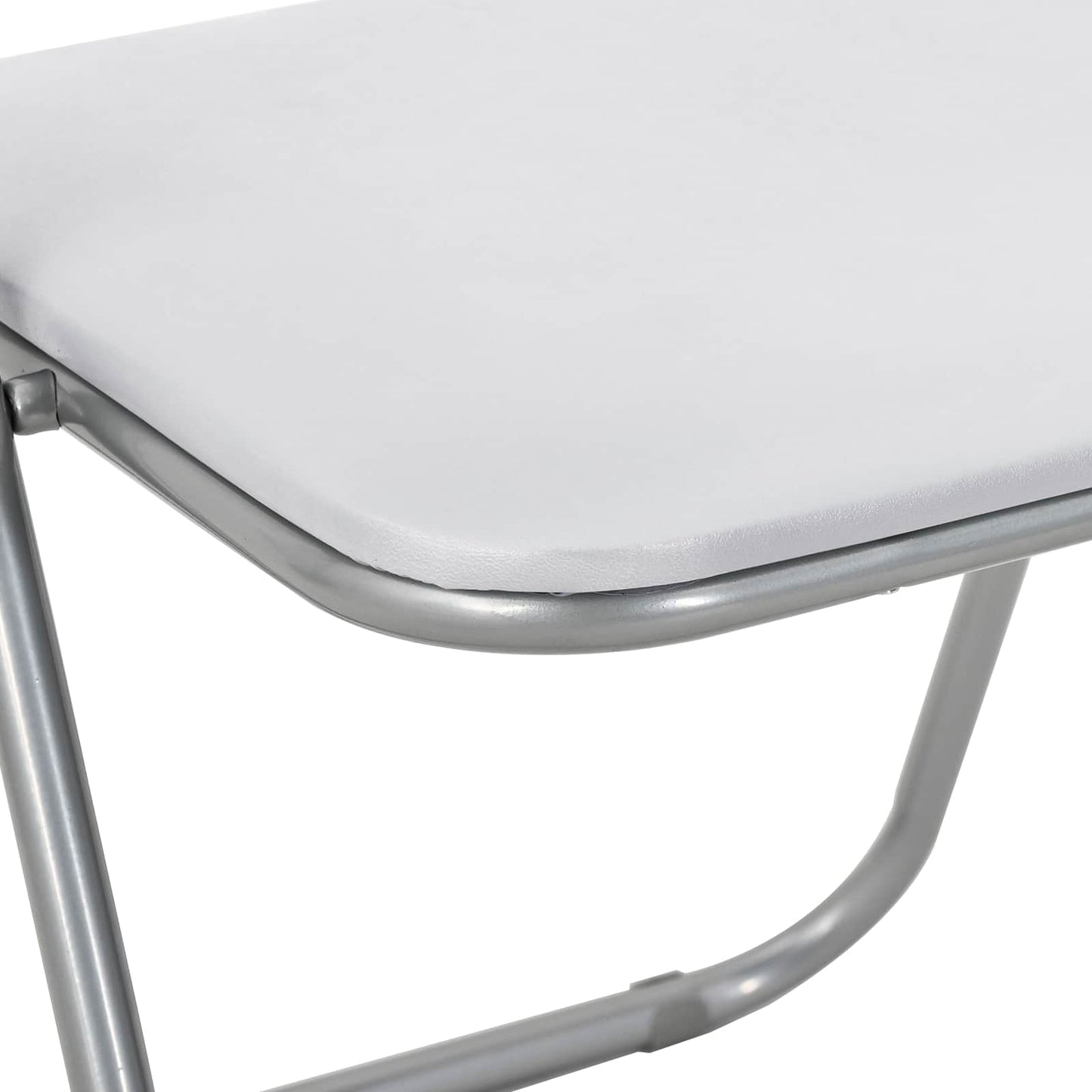 Sedia pieghevole 8 pz Pelle Sintetica Bianco e Grigio