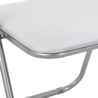 Sedia pieghevole 8 pz Pelle Sintetica Bianco e Grigio