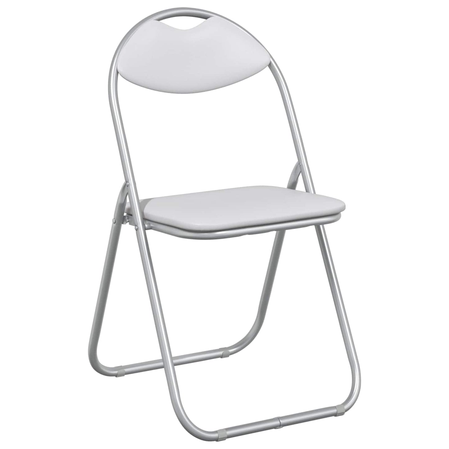 Sedia pieghevole 8 pz Pelle Sintetica Bianco e Grigio