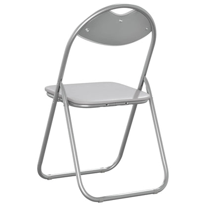 Sedia pieghevole 8 pz Pelle Sintetica Bianco e Grigio