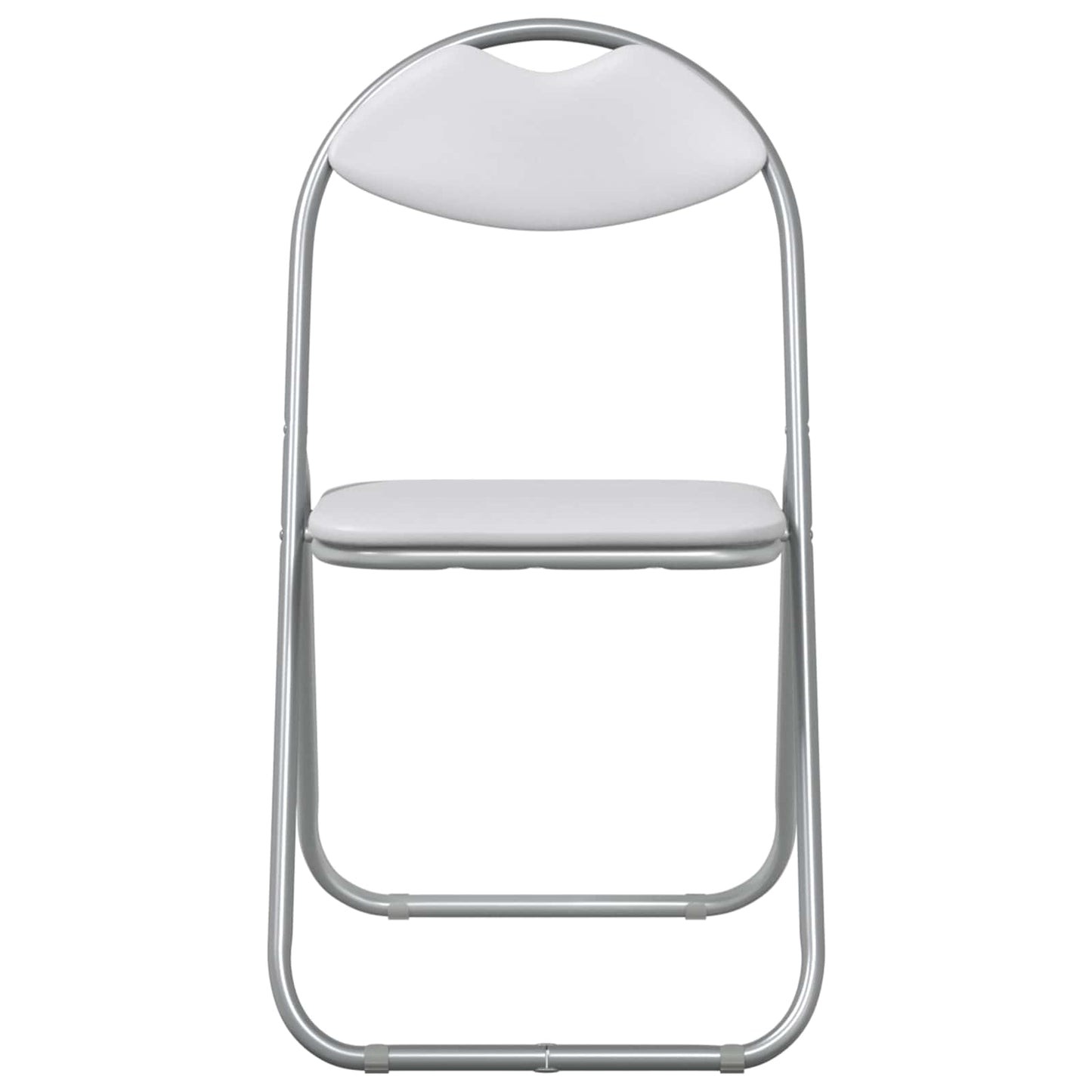 Sedia pieghevole 8 pz Pelle Sintetica Bianco e Grigio
