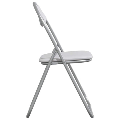 Sedia pieghevole 8 pz Pelle Sintetica Bianco e Grigio