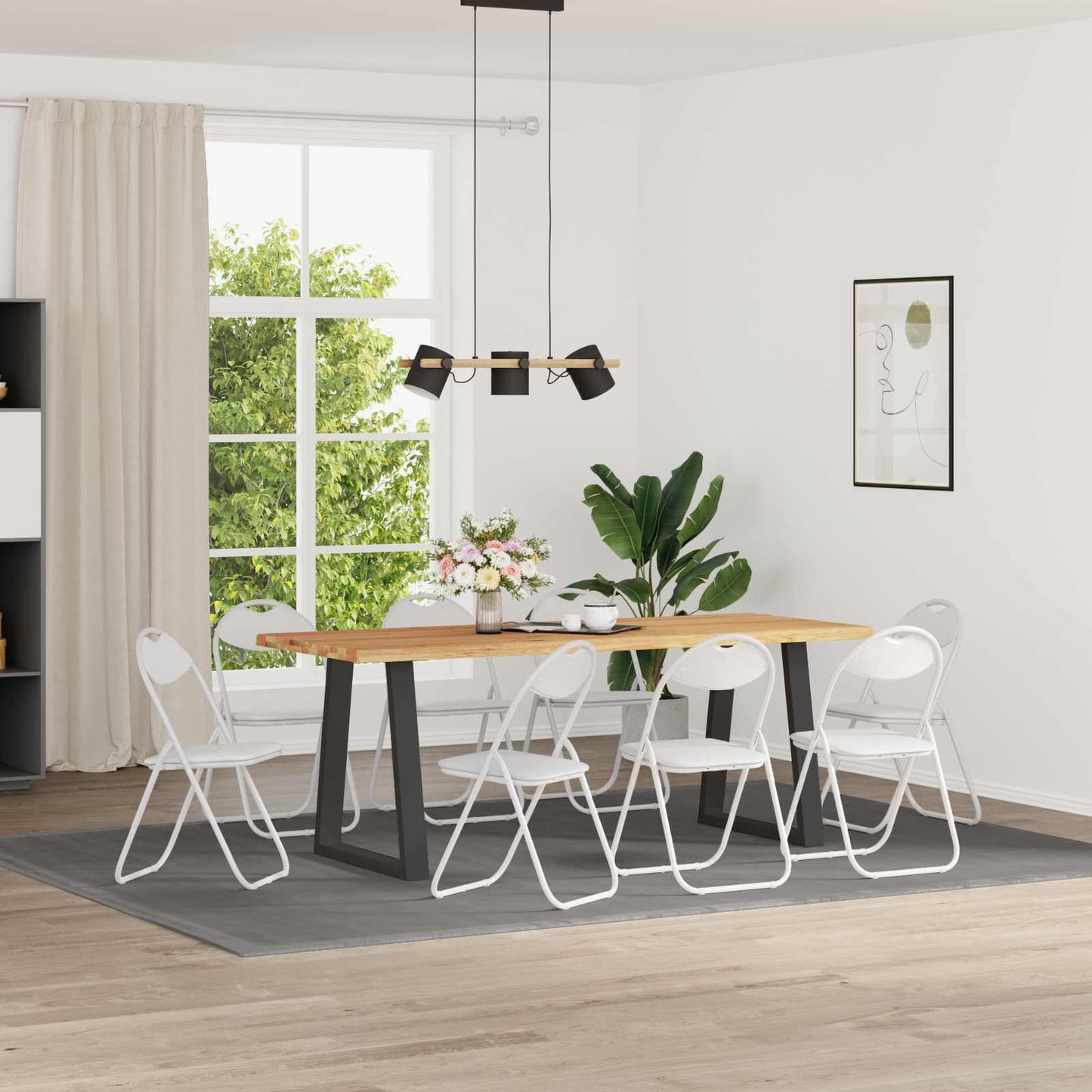 Sedia pieghevole 8 pz Pelle Sintetica Bianco 48 x 43,5 x 81 cm
