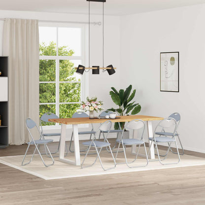 Sedia pieghevole 8 pz Pelle Sintetica Grigio 48 x 43,5 x 81 cm