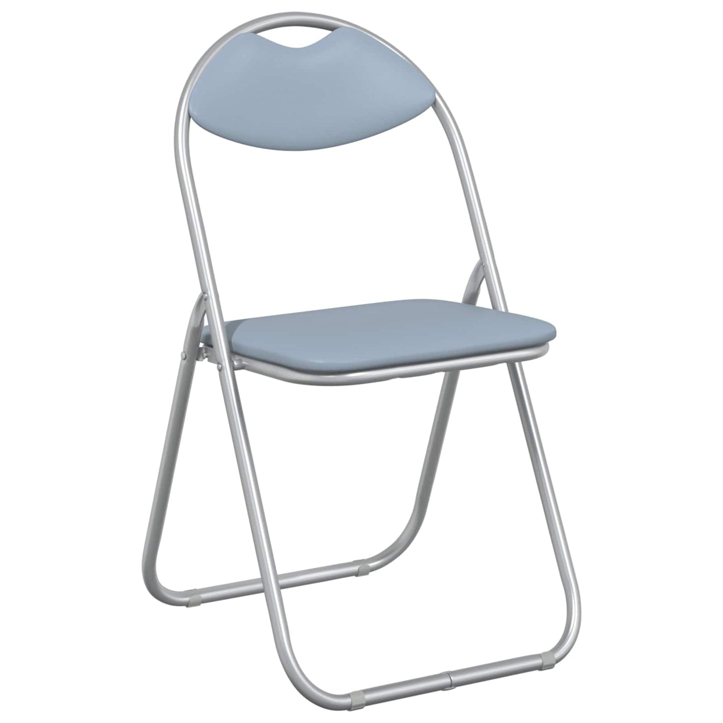 Sedia pieghevole 8 pz Pelle Sintetica Grigio 48 x 43,5 x 81 cm